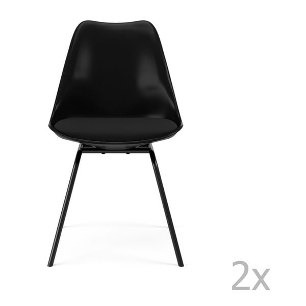 Комплект от 2 черни трапезни стола Gina Triangle - Tenzo