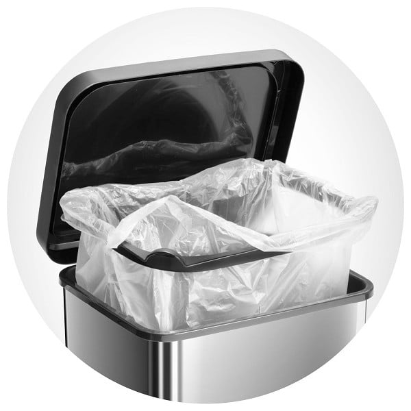 Сив кош за боклук с педали от рециклирана пластмаса 40 л Paso - Rotho-image-1