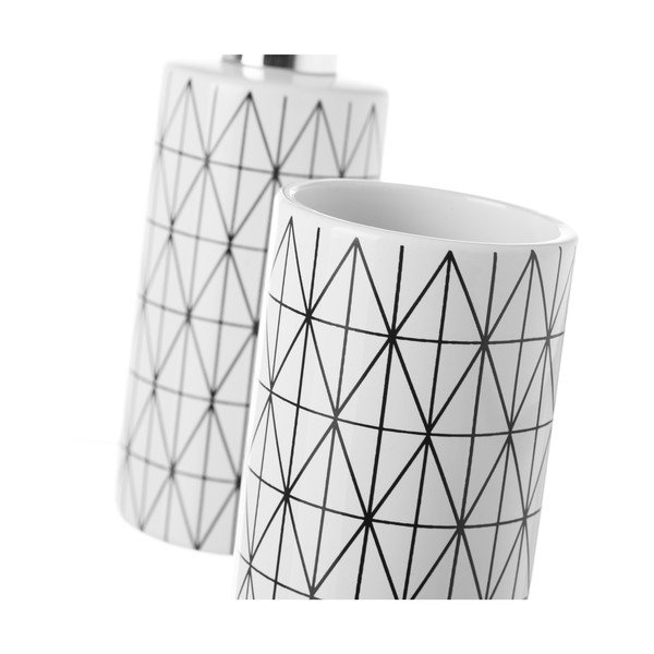 Комплект от керамична чаша и дозатор за сапун Unimasa Geometry Sense - Casa Selección-image-2
