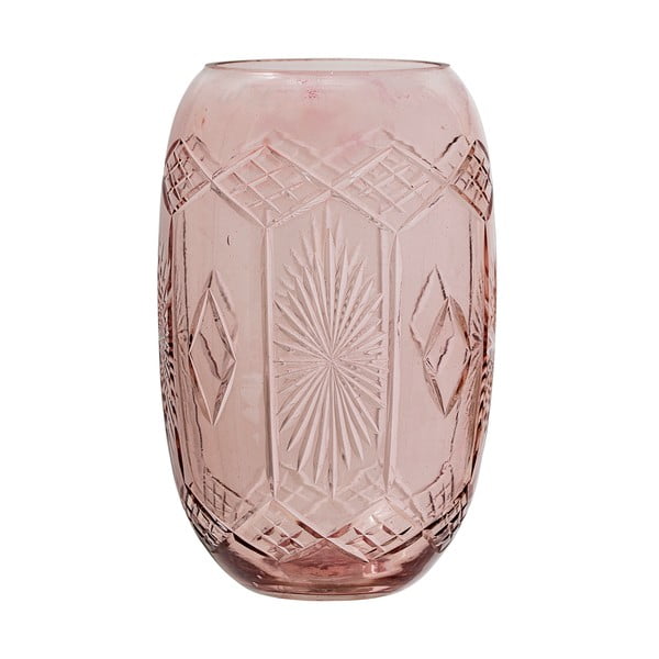 Орнаменти от розова стъклена ваза - Bloomingville