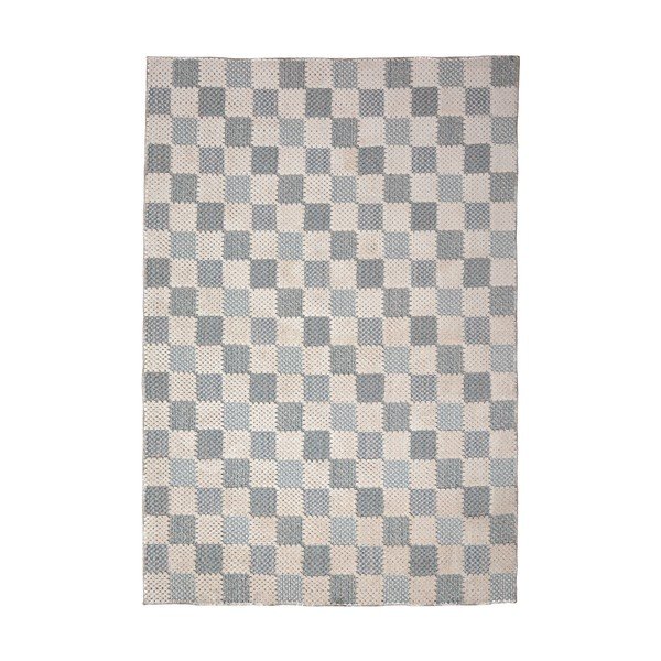 Син килим със смес от памук подходящ за пране 155x230 cm Muted Checkerboard – Flair Rugs