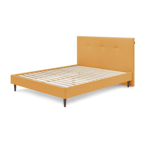 Тапицирано двойно легло с решетка 180x200 cm в цвят горчица Tory - Bobochic Paris