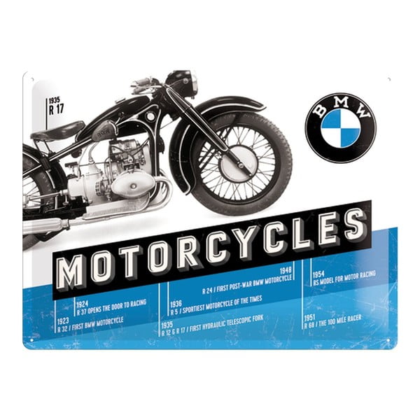 Метален знак Мотоциклети BMW, 30x40 cm - Postershop