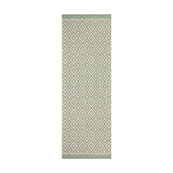 Зелена и бежова външна пътека Porto, 70 x 200 cm - Ragami