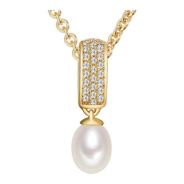 Náhrdelník s perlou Chakra Pearls Gold Wide