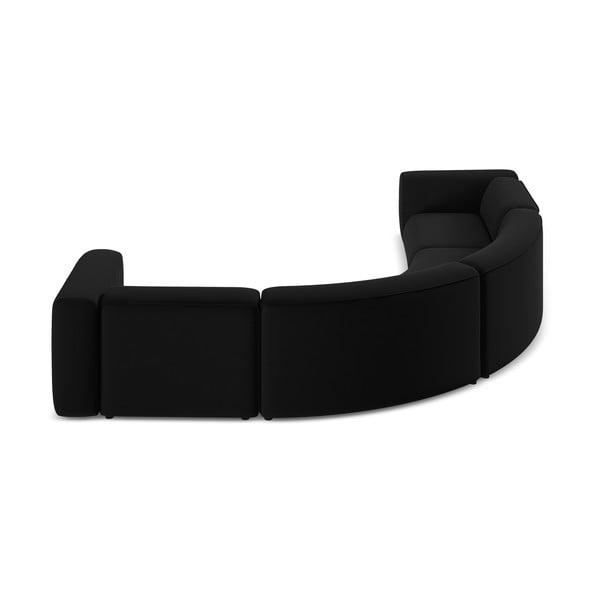 Черен кадифен ъглов диван Ekahi – Makamii-image-4