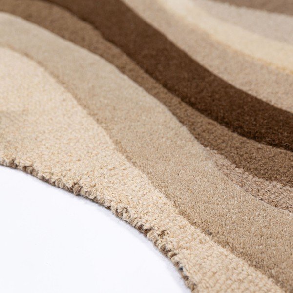 Кафяв/бежов ръчно изработен вълнен килим 160x230 cm Envy Wool – Flair Rugs-image-2