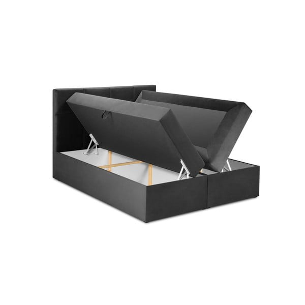 Тъмно сиво кадифено двойно легло , 180 x 200 cm Mimicry - Mazzini Beds-image-3