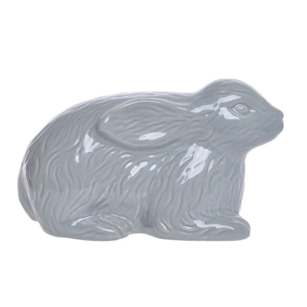 Šedá keramická dekorativní soška Ewax Fuzzy Rabbit