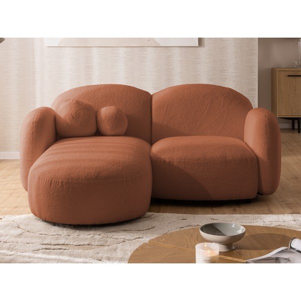 Теракотен ъглов диван от букле (ляв ъгъл) Orbit – Ropez-image-1