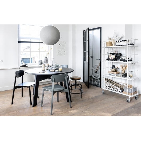 Сива табуретка със седалка от мангово дърво Spider - vtwonen-image-1