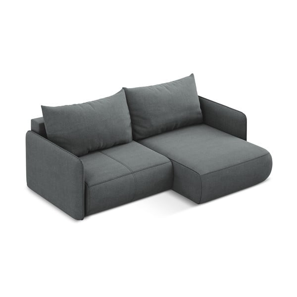 Сив разтегателен ъглов диван с място за съхранение (десен ъгъл) Nanea – Makamii-image-4