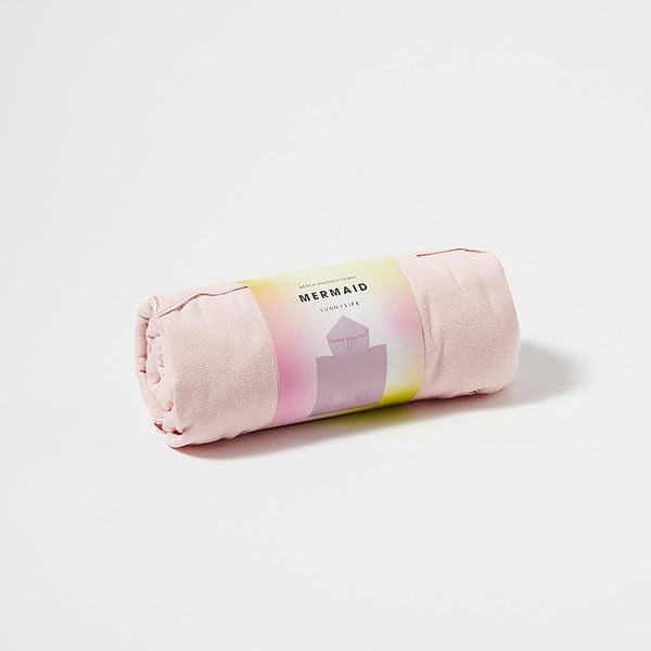 Розова бебешка плажна кърпа с качулка , 3-6 години Mermaid - Sunnylife-image-1