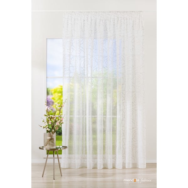Бяло-сива завеса 140x245 cm Amanda – Mendola Fabrics-image-1