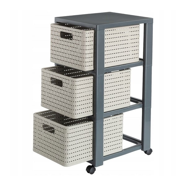 Сив пластмасов рафт за баня 32,5x71 cm Country – Rotho-image-2