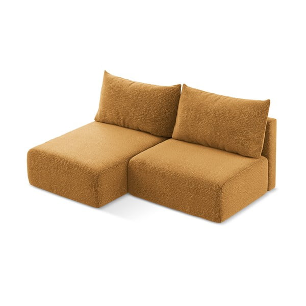 Оранжев разтегателен ъглов диван с място за съхранение (ляв ъгъл) Kalena – Makamii-image-4