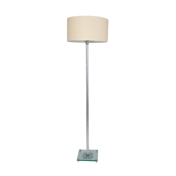 Свободностояща лампа с кремавобял абажур и сребриста стойка Meria - Unknown