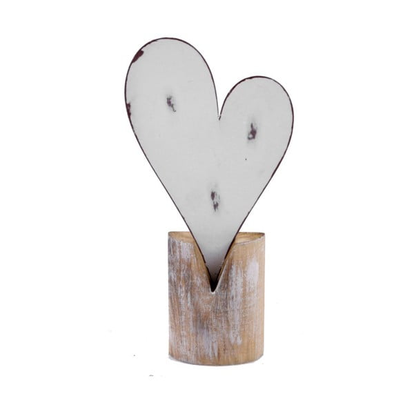 Малка метална декорация върху дървена основа с мотив на сърце Ego Dekor, 11 x 22 cm - Ego Dekor