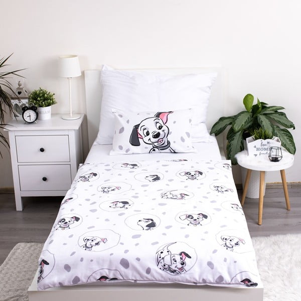 Бяло памучно детско спално бельо 100x135 cm 101 Dalmatians – Jerry Fabrics-image-2