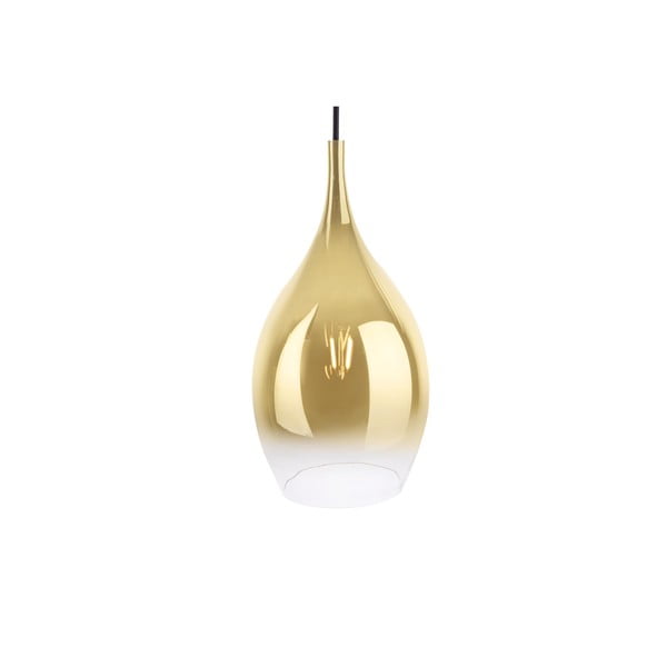 Стъклена висяща лампа в златист цвят, ø 20 cm Drup - Leitmotiv