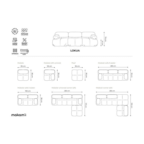 Оранжева кадифена модулна табуретка Lokua – Makamii-image-4