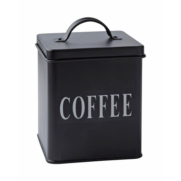 Буркан за кафе от черна ламарина, 1,5 л - KJ Collection