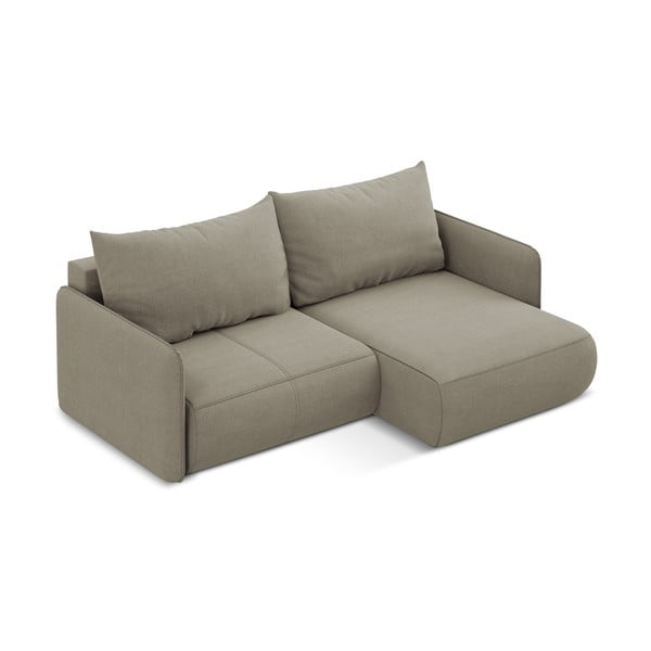 Бежов разтегателен ъглов диван с място за съхранение (десен ъгъл) Nanea – Makamii-image-4