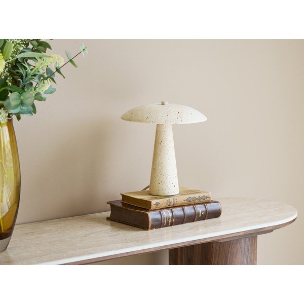 Бежова каменна LED настолна лампа (височина 25,5 cm) Consett – House Nordic-image-1