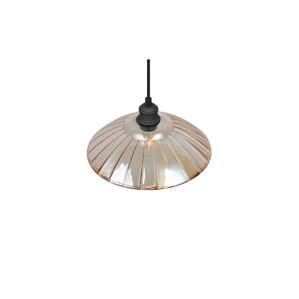Черно/в кехлибарен цвят метално висящо осветително тяло със стъклен абажур ø 29,5 cm Eluna – Reality-image-4