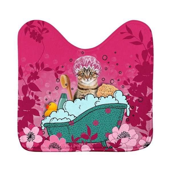 Розов килим за баня WC 45x45 cm Chatibulle – douceur d'intérieur