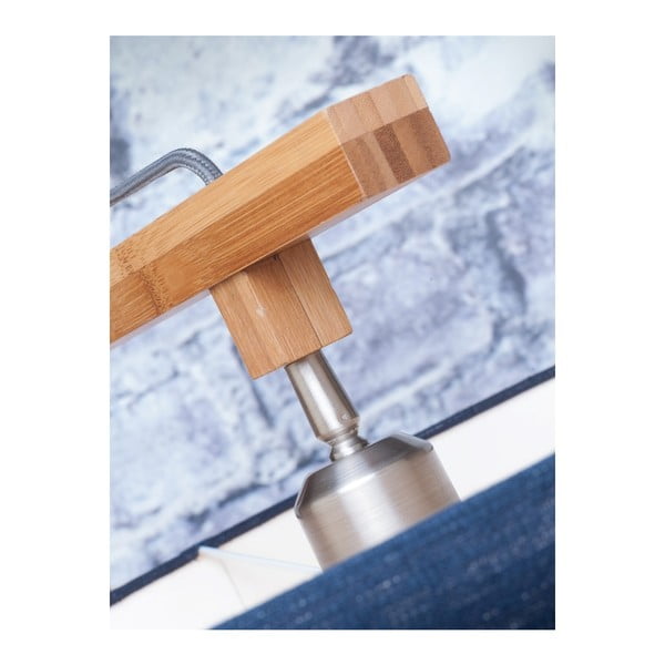 Подова лампа с бял абажур и бамбукова конструкция Himalaya - Good&Mojo-image-1