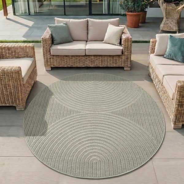 Зелен кръгъл килим за открито и закрито ø 80 cm Nova 1201 – Ayyildiz Carpets-image-1