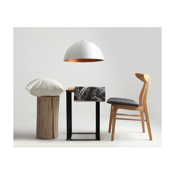 Бяла висяща лампа с детайли в меден цвят , ø 50 cm Lord - CustomForm-image-3