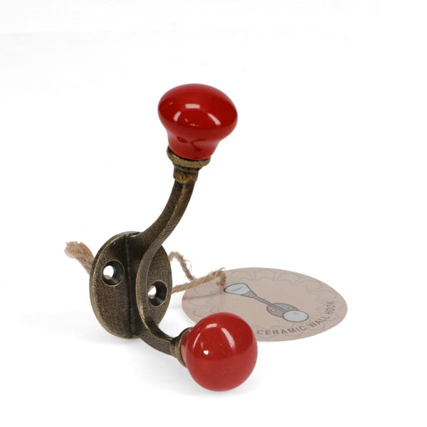 Червена метална стенна закачалка 3 cm – Rex London-image-2