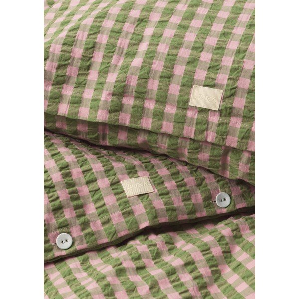 Зелено и розово крепирано спално бельо за единично легло 140x200 cm Bæk&Bølge - JUNA-image-3