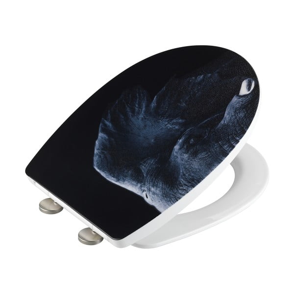 Черна тоалетна седалка от неръждаема стомана Elephant - Wenko-image-2