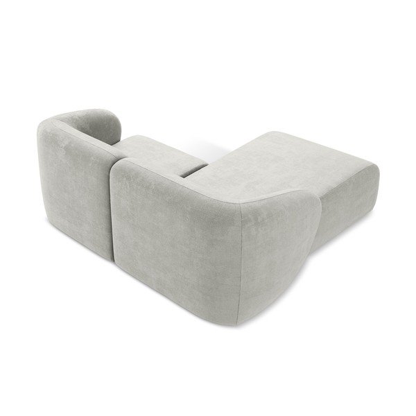 Светлосив шенилов ъглов диван (ляв ъгъл) Lani – Makamii-image-3