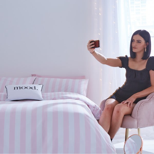 Бяло-розово двойно удължено спално бельо 230x220 cm Stripe Tease – Sassy B-image-4