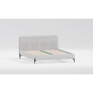 Светлосиво двойно тапицирано легло с включена подматрачна рамка 180x200 cm Barker – Ropez