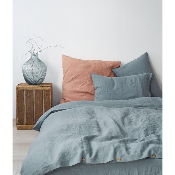 Светлосиня ленена завивка , 140 x 200 cm - Linen Tales-image-1