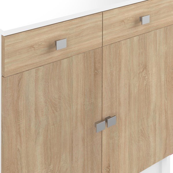 Бял нисък шкаф за баня в дъб 60x82 cm Combi - TemaHome-image-1