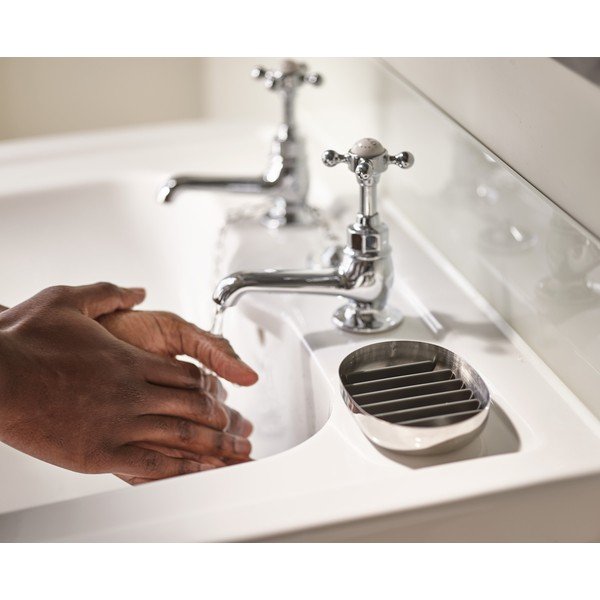 Сапунерка от неръждаема стомана в блестящо сребрист цвят EasyStore Luxe – Joseph Joseph-image-1