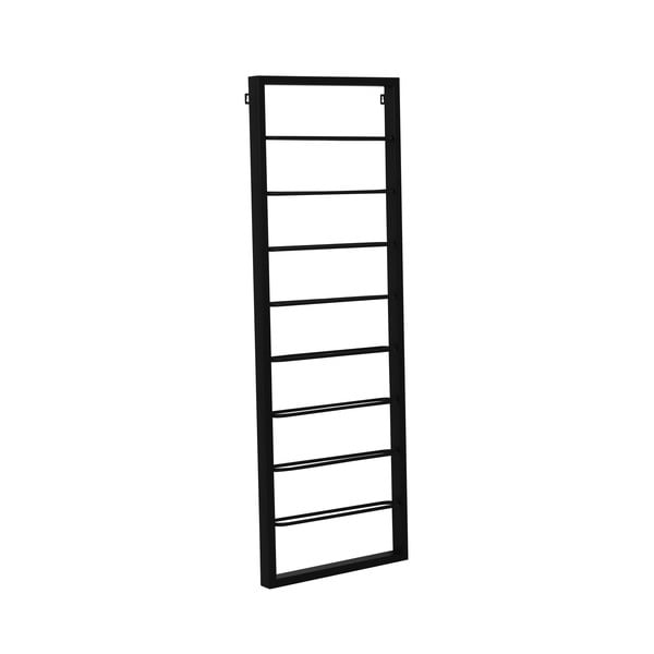 Черен стенен метален стелаж за вино 42x120x6 cm Macaben – Light & Living-image-3