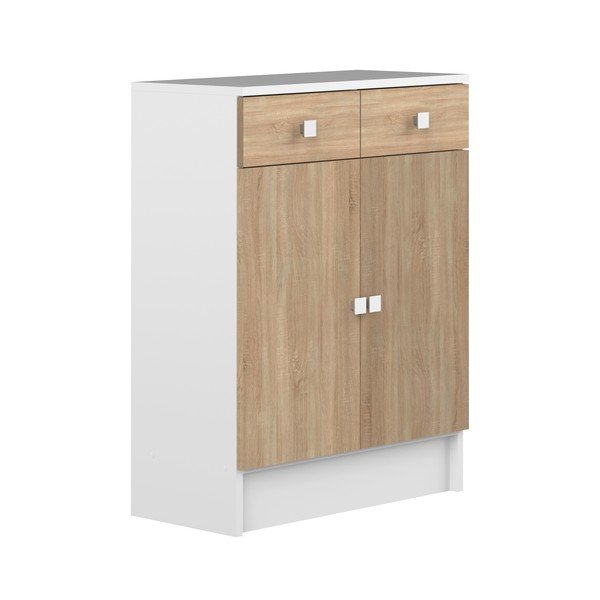 Бял нисък шкаф за баня в дъб 60x82 cm Combi - TemaHome-image-2