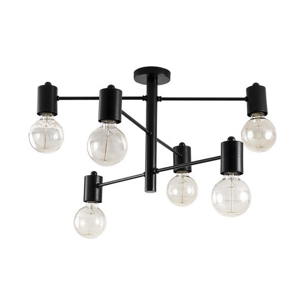 Черна лампа за таван за 6 крушки Hexa - Opviq lights