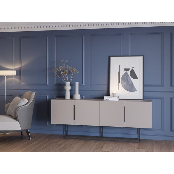 Нисък скрин в сиво-бежово 200x80 cm Titan - Marckeric-image-1