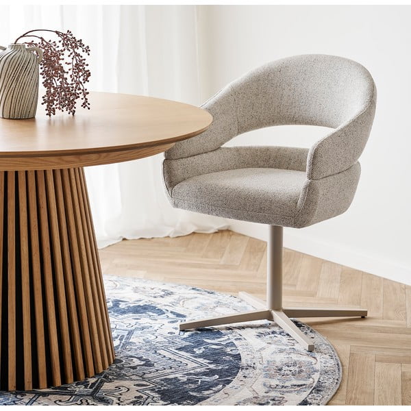 Кремави тапицирани трапезни столове в комплект с подлакътници 2 бр. Dover – House Nordic-image-1