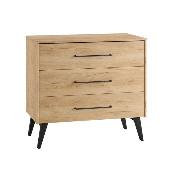 Нисък детски скрин от декор от бук в естествен цвят 100x92 cm Retro – Pinio-image-2