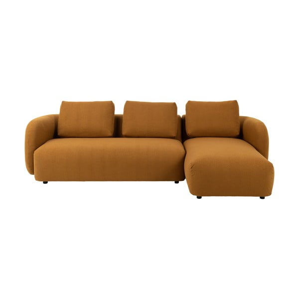 Ъглов диван от плат букле в цвят горчица (десен ъгъл) Imola – Bonami Selection