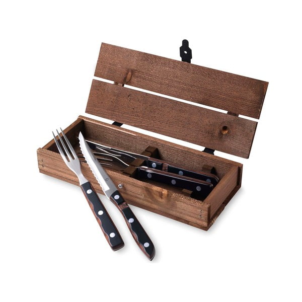 Черно-сребристи прибори за хранене от неръждаема стомана 4 бр. Old Farmer Classic – Gense-image-1